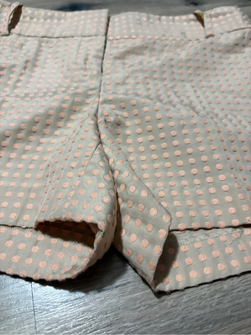 LOFT Peach Dot Textured Bermuda Shorts